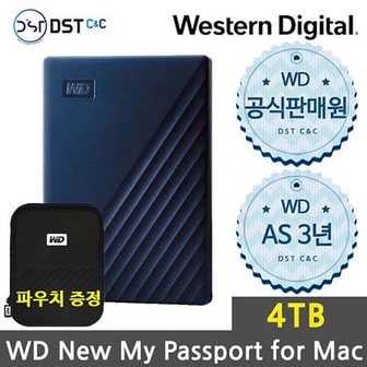 WD [WD공식판매점] WD NEW My Passport For Mac 4TB 외장하드