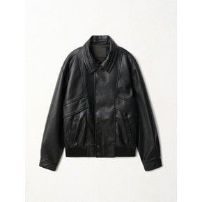 Textured Faux Leather Jacket_Black
