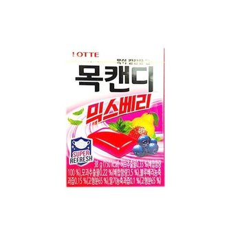  롯데 목캔디 파워 믹스베리 38g 1개 사무실 간식 사탕 (WC03EA1)