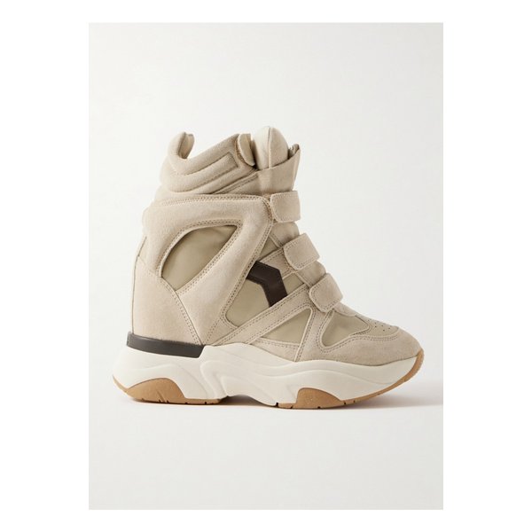 발스키 가죽 스웨이드 하이탑 웨지 스니커즈 크림 46376663162937014