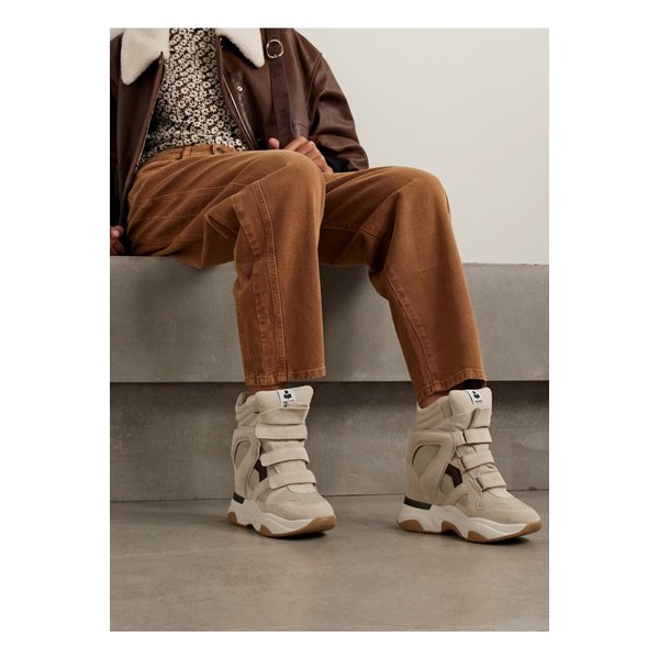 발스키 가죽 스웨이드 하이탑 웨지 스니커즈 크림 46376663162937014