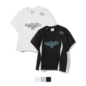 CBDUWTS004 우먼 메쉬 배색 반팔 티셔츠 3COLOR 3968350