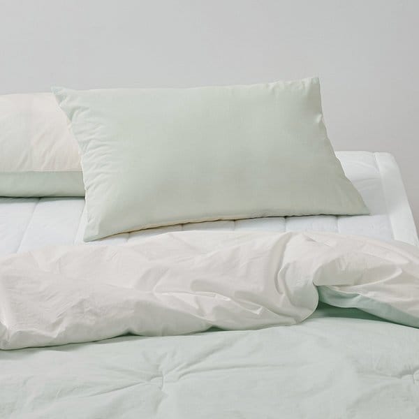 사각사각 코튼 배색 베개커버 60X40cm 민트화이트 J60N904137745
