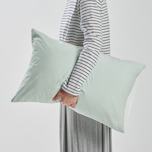 사각사각 코튼 배색 베개커버 60X40cm 민트화이트 J60N904137745