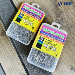 해동 장어바늘 벌크 HH-508 드림 훅 세이코 니켈 덕용타입 32호-38호 실버