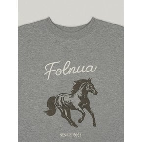 PONY OVER FIT SWEAT SHIRT (MELANGE GRAY)