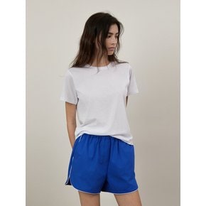 Summer Silket Line Round Neck Half T-shirt