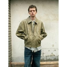 Handpaint Vegan Leather Jacket  Olive (MS5139A20J)