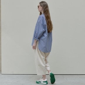 Crop Cotton Banding Pants - oatmeal