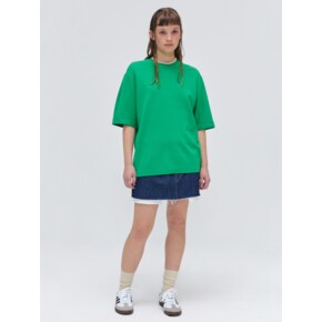 Round Neck Half Knit - Green