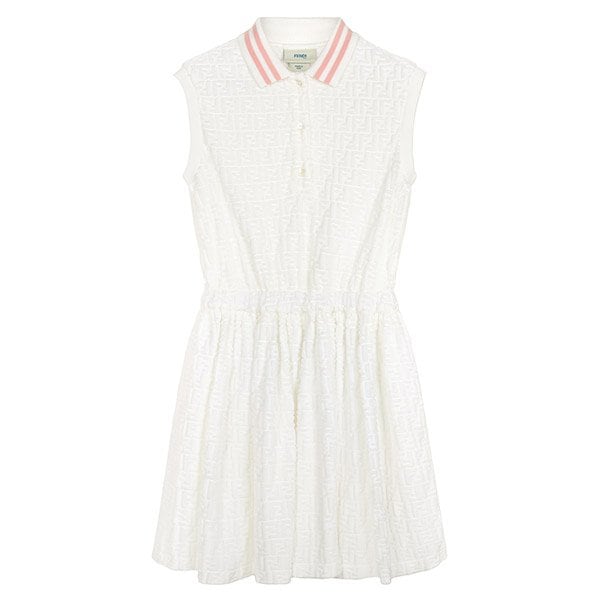 [부산점] KIDS 25SS 화이트 FF 로고 슬리브리스 칼라 원피스 JFB770 ATS2 F0TU9/12A