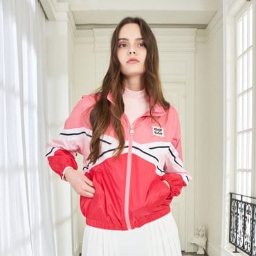 MARTINE GOLF [정상가 398000원]여성 변형컬러블럭 바람막이점퍼 레드 (QW0DJP10376)