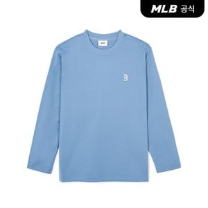 MLB [코리아공식]베이직 스몰로고 루즈핏 긴팔 티셔츠 BOS (Ptn.Indigo)