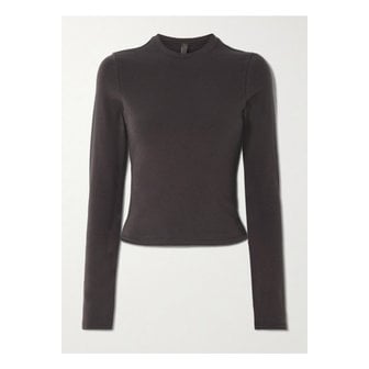 SKIMS 스킴스 스트레치 코튼 저지 티셔츠 아이언 다크 브라운 46376663162966602