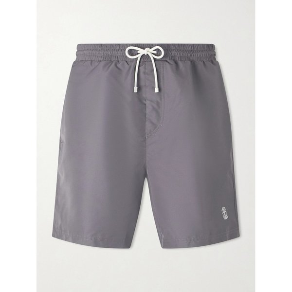 브루넬로쿠치넬리 스트레이트 레그 미드 렝스 로고 자수 스윔 쇼츠 46376663163000470