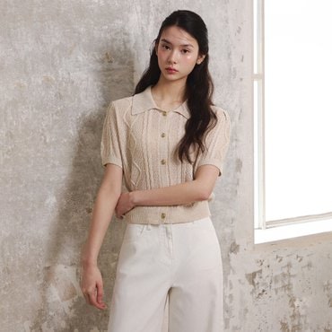 잇미샤 [25 S/S] 잇미샤 케이블 조직 썸머 가디건 ITP4ZCD760