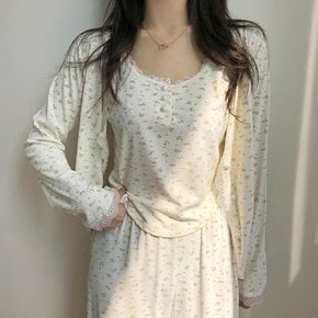 / 여리무드 3피스 잔꽃 레이스 봄 가을 환절기 잠옷