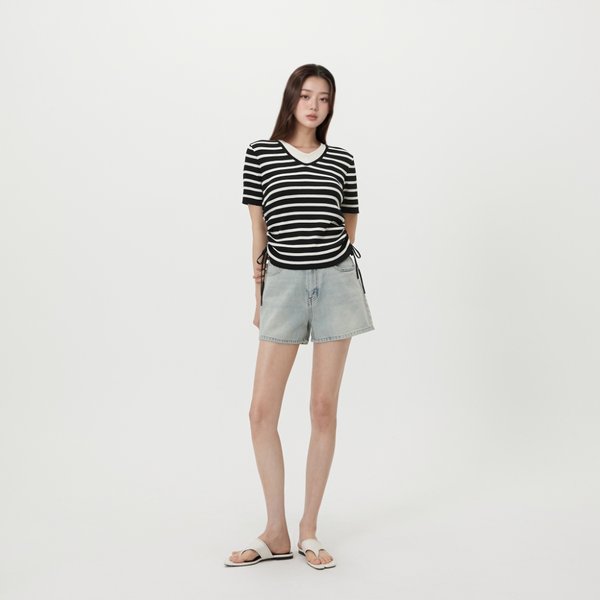 [시흥점] 배색 넥 단가라 옆스트링 니트 AR2KH425