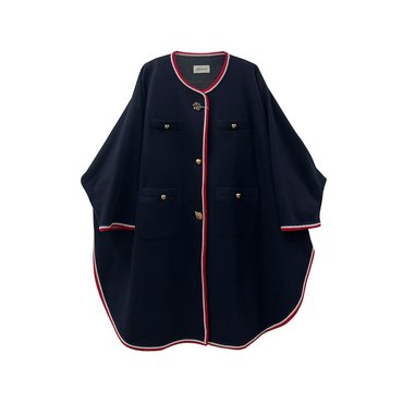 미미카위 MUSHROOM LONG CAPE/NAVY