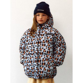 미니피에스마켓 25FW 레오파드 하이엔드 웰론 하프 패딩(BABY BLUE)