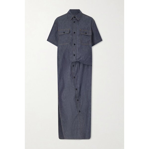 개더 데님 미디 원피스 46376663162958865