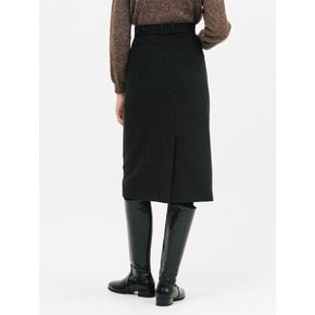 belted wool H-line skirt_black