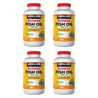  커클랜드 미국코스트코 오메가3 피쉬오일 1000mg 소프트젤 400정 4개 Omega-3 Fish Oil Softgels