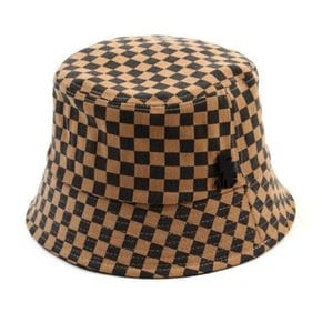 Side Thunder Border Check Brown Bucket Hat 버킷햇