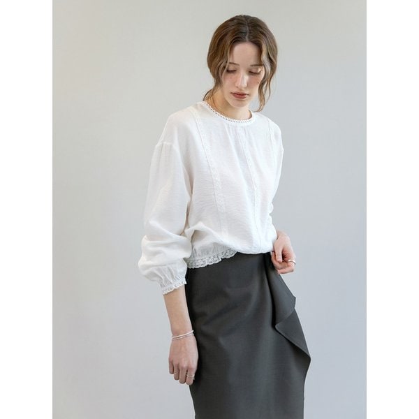 레이스 블루종 라운드블라우스