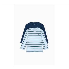 T42G7NKO260BT1[BABY]2PACK 롱슬리브 티셔츠(네이비&스트라이프)