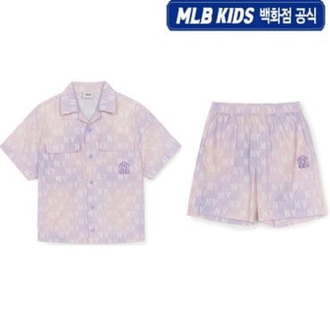 MLB키즈 [백화점 공식]25SS  오로라 모노그램 우븐 셔츠 세트  7AWSM0453/7ASMM0153-50LDL