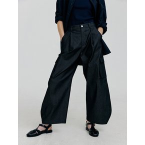 LUCAS pocket detail round pants [black]