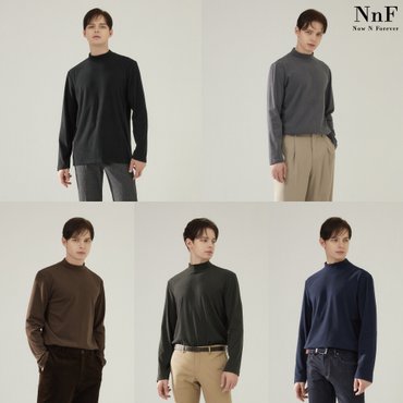 NNF (남성) NNF 23FW 기모 모크넥 티셔츠 5종