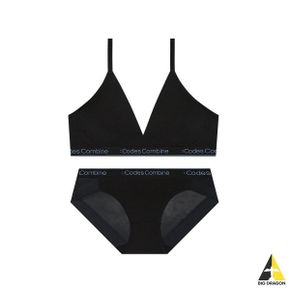 CODES COMBINE 코데즈 컴바인 INNERWEAR 모달 슬림아웃밴드 블랙 브라렛 팬티 세트