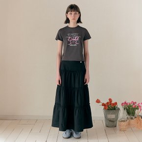 FRILL LONG SKIRT BLACK