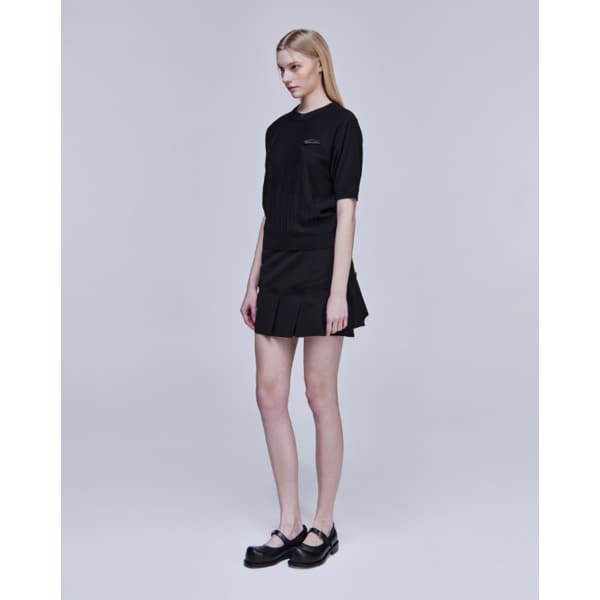 [파주점] [송지오우먼]송지오 어시메트릭 폴드 스커트 블랙 WH3SK317BK