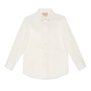 [해외배송] 구찌 주니어 스트레치 포플린 코튼 셔츠 748984.XWAYS 9072 SOFT WHITE