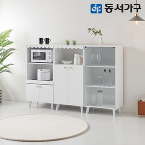 올리브 렌지대 수납장 600 세트 (렌지대+주방수납장+유리수납장) DF636003