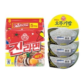 오뚜기 진라면 매운맛멀티 120g 5입 3봉+오뚜기밥 210g 6입