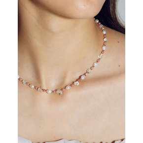 LB_Pearl and pink gem necklace