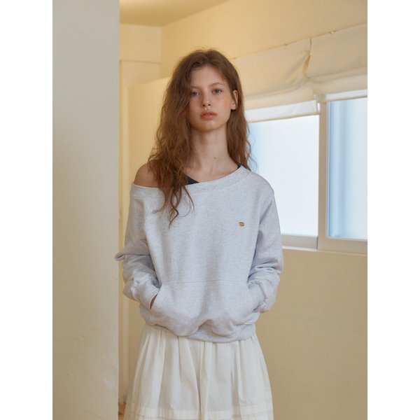 ANC OFF-SHOULDER POCKET SWEATSHIRT_MELANGE GREY