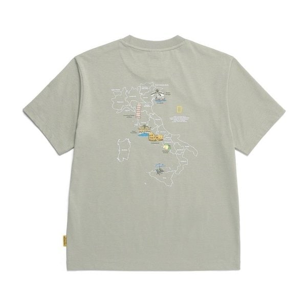 [부산점] N252UTS092 415 내셔널지오그래픽 크로우 유니 COOL MAX 월드맵 그래픽 베이직핏 반팔 티셔츠