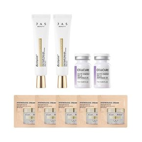 [쟈스] 엑토인 맨얼굴 크림 30ml x2 + 셀큐어 앰플 2X 7ml x2 + 쟈스샘플 5매