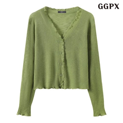 GGPX 데일리 썸머 브이넥 긴팔 가디건 (GQBCK021D)