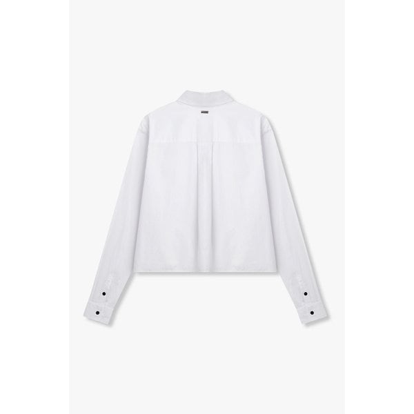 여성 스팽글 패치 세미 크롭 셔츠 4625350515000