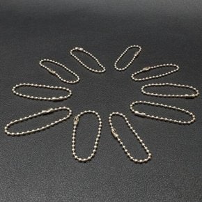 비즈키링볼체인군번줄은색12cm10P