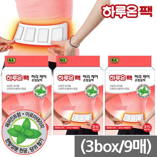 팩 허리케어 찜질팩 3매입x3개