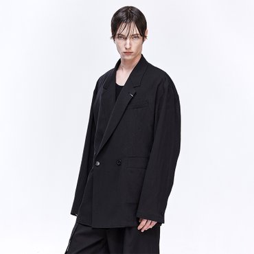 송지오 옴므 린넨 더블 블레이저 블랙 SH3JK330BK