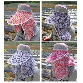 농사모자 햇빛가리개 작업 원예 텃밭 밭일 자외선차단모자 꽃무늬