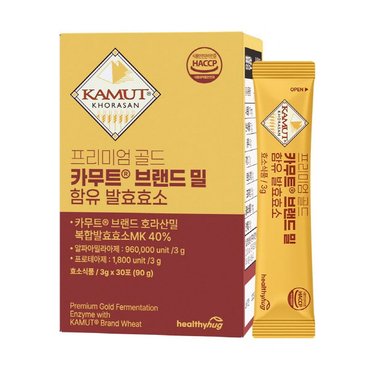  헬씨허그 프리미엄 골드 카무트® 브랜드 밀 함유 발효 효소 (3g*30포)